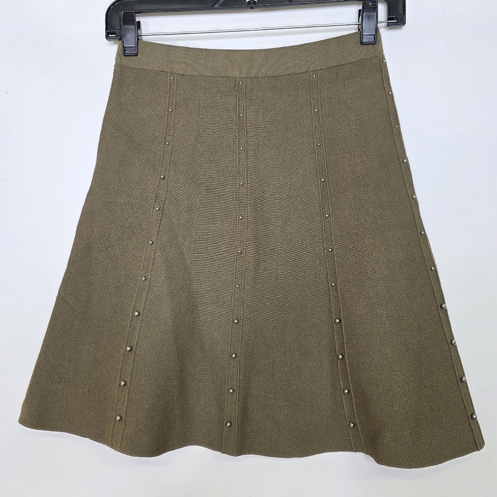 Sandro heavy knit with studs flare skirt